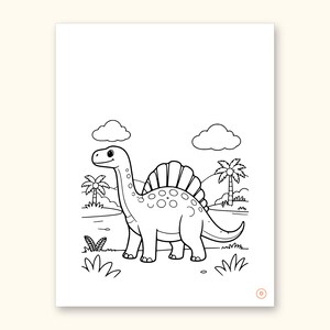 Dinosaur Coloring Pages | Detailed Scenes ABC Tracing for Ages 4-8 (Digital PDF): sample page 32 of 55