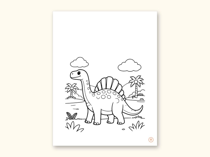 Dinosaur Coloring Pages | Detailed Scenes ABC Tracing for Ages 4-8 (Digital PDF): sample page 32 of 55