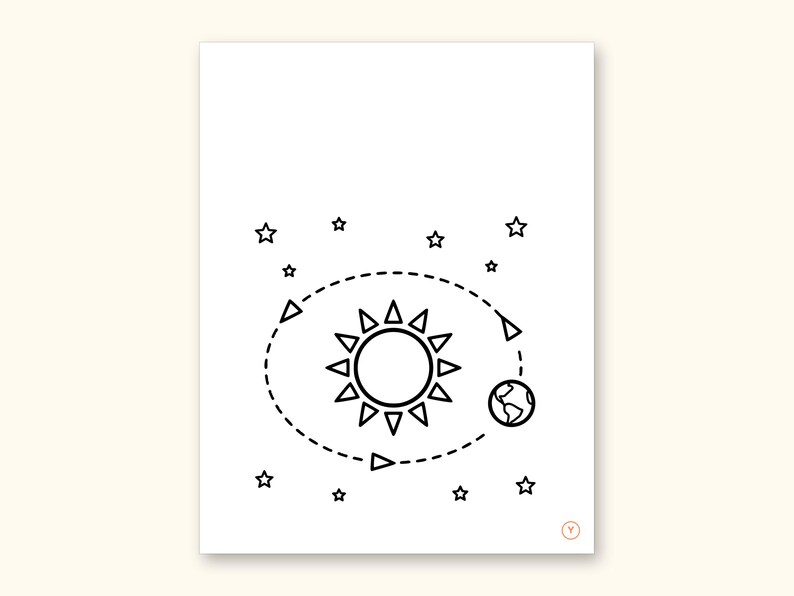 Space Coloring Pages | ABC Letter Tracing for Kids Ages 2-5 (Digital PDF): sample page 52 of 55