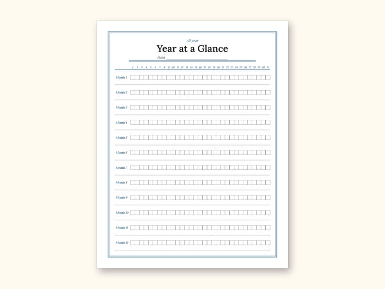 Habit Tracker | Undated Monthly and Weekly Grids for Home Use (Digital PDF): sample page 17 of 24