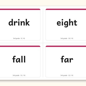 Sight Words | 3rd Grade Dolch Flashcards for Ages 8-9 (Digital PDF): sample page 11 of 28
