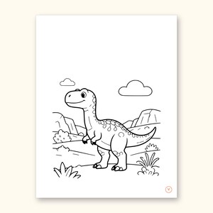 Dinosaur Coloring Pages | Detailed Scenes ABC Tracing for Ages 4-8 (Digital PDF): sample page 46 of 55