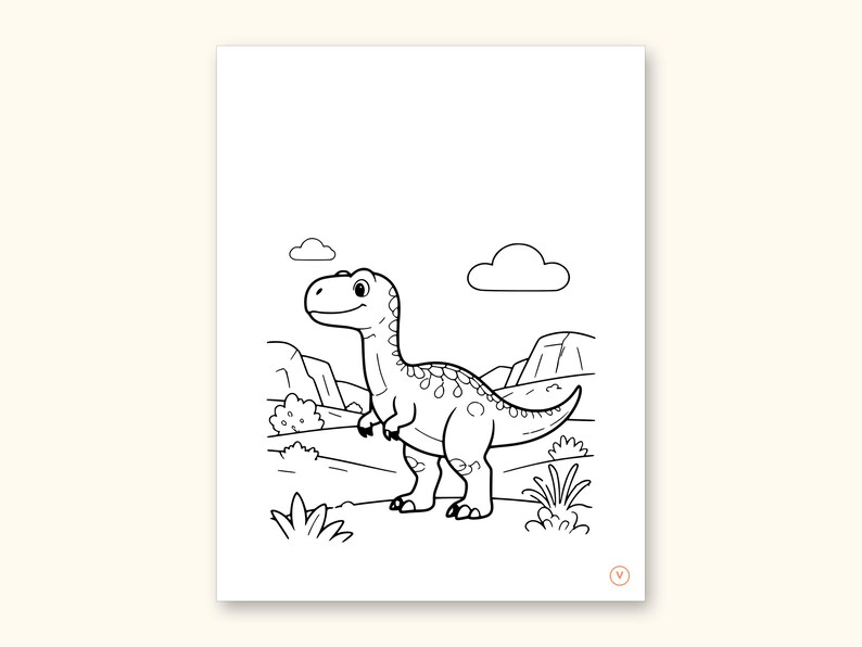 Dinosaur Coloring Pages | Detailed Scenes ABC Tracing for Ages 4-8 (Digital PDF): sample page 46 of 55
