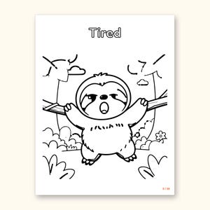 Animal Coloring Pages | 25 Feelings Pictures for Kids Ages 4-8 (Digital PDF): sample page 11 of 29