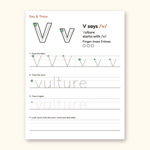 Animal Coloring Pages | ABC Letter Tracing for Kids Ages 5-6 (Digital PDF): sample page 52 of 64