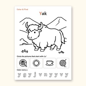 Animal Coloring Pages | ABC Letter Tracing for Kids Ages 5-6 (Digital PDF): sample page 59 of 64