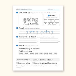Sight Word Worksheets | 1st Grade Dolch Workbook for Ages 6-7 (Digital PDF): sample page 49 of 56