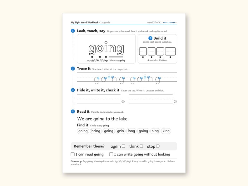 Sight Word Worksheets | 1st Grade Dolch Workbook for Ages 6-7 (Digital PDF): sample page 49 of 56