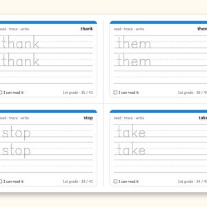 Sight Words | 1st Grade Dolch Flashcards for Ages 6-7 (Digital PDF): sample page 24 of 28