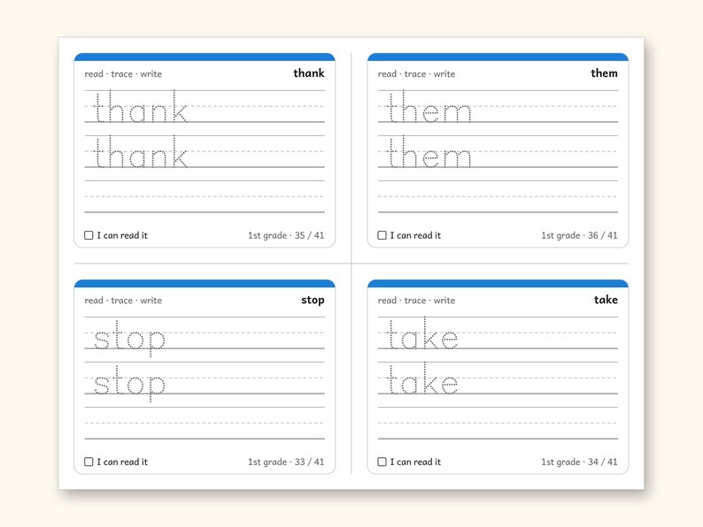 Sight Words | 1st Grade Dolch Flashcards for Ages 6-7 (Digital PDF): sample page 24 of 28