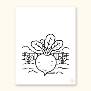 Fruits and Vegetables Coloring Book - ABC Letter Tracing Printable PDF for Kids Ages 2-5: sample page 38 of 55
