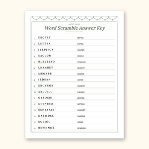 Baby Shower Games | Bingo Cards for Hosts (Digital PDF): sample page 17 of 21
