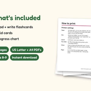 Sight Words | 3rd Grade Dolch Flashcards for Ages 8-9 (Digital PDF): what's included -- 28 pages, US Letter + A4 PDFs, Ages 8-9, Instant download