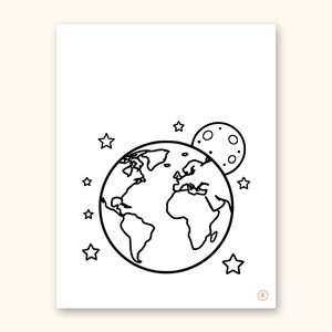 Space Coloring Pages | ABC Letter Tracing for Kids Ages 2-5 (Digital PDF): sample page 12 of 55
