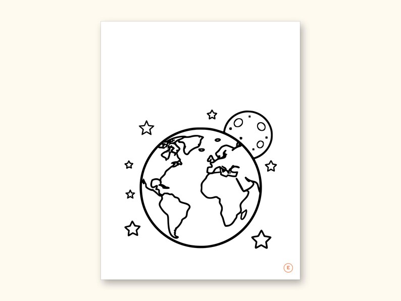 Space Coloring Pages | ABC Letter Tracing for Kids Ages 2-5 (Digital PDF): sample page 12 of 55