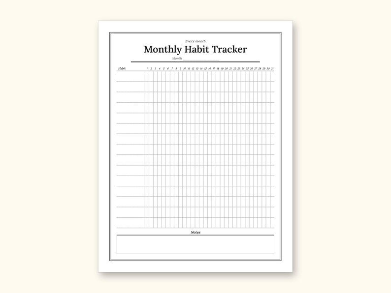 Habit Tracker | Undated Monthly and Weekly Grids for Home Use (Digital PDF): sample page 20 of 24