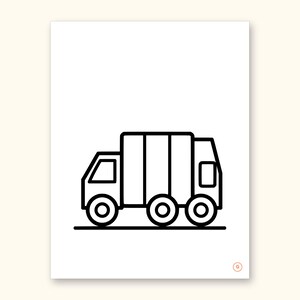 Truck Coloring Pages | ABC Letter Tracing for Kids Ages 2-4 (Digital PDF): sample page 16 of 55