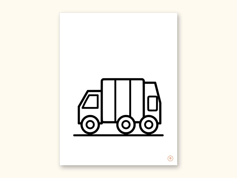Truck Coloring Pages | ABC Letter Tracing for Kids Ages 2-4 (Digital PDF): sample page 16 of 55