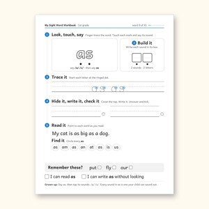 Sight Word Worksheets | 1st Grade Dolch Workbook for Ages 6-7 (Digital PDF): sample page 16 of 56