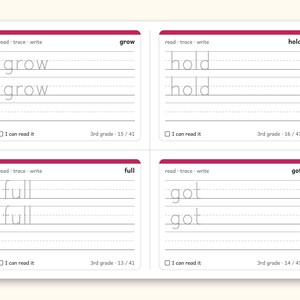 Sight Words | 3rd Grade Dolch Flashcards for Ages 8-9 (Digital PDF): sample page 14 of 28