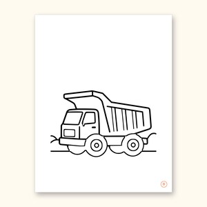 Truck Coloring Pages | ABC Letter Tracing for Kids Ages 2-4 (Digital PDF): sample page 10 of 55