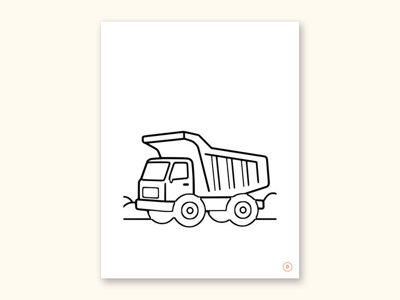 Truck Coloring Pages | ABC Letter Tracing for Kids Ages 2-4 (Digital PDF): sample page 10 of 55