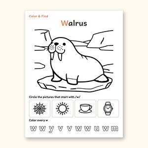 Animal Coloring Pages | ABC Letter Tracing for Kids Ages 5-6 (Digital PDF): sample page 55 of 64