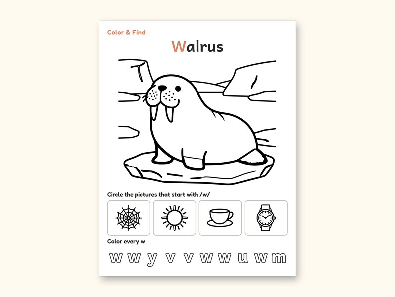 Animal Coloring Pages | ABC Letter Tracing for Kids Ages 5-6 (Digital PDF): sample page 55 of 64
