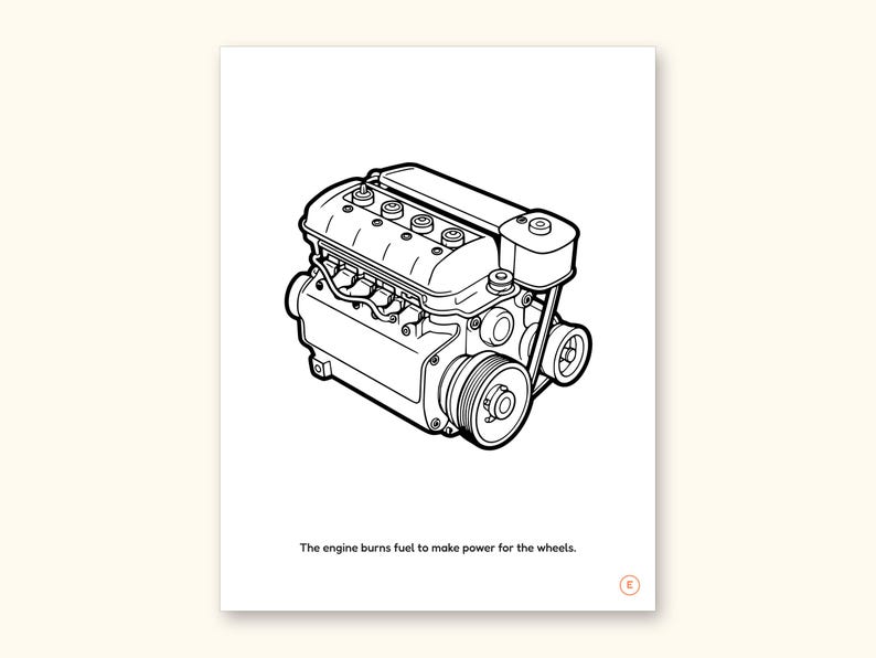 Car Coloring Pages | ABC Letter & Word Tracing for Kids Ages 4-8 (Digital PDF): sample page 12 of 55