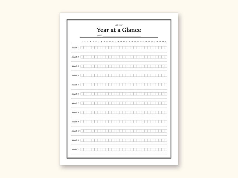 Habit Tracker | Undated Monthly and Weekly Grids for Home Use (Digital PDF): sample page 23 of 24