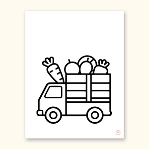 Truck Coloring Pages | ABC Letter Tracing for Kids Ages 2-4 (Digital PDF): sample page 46 of 55
