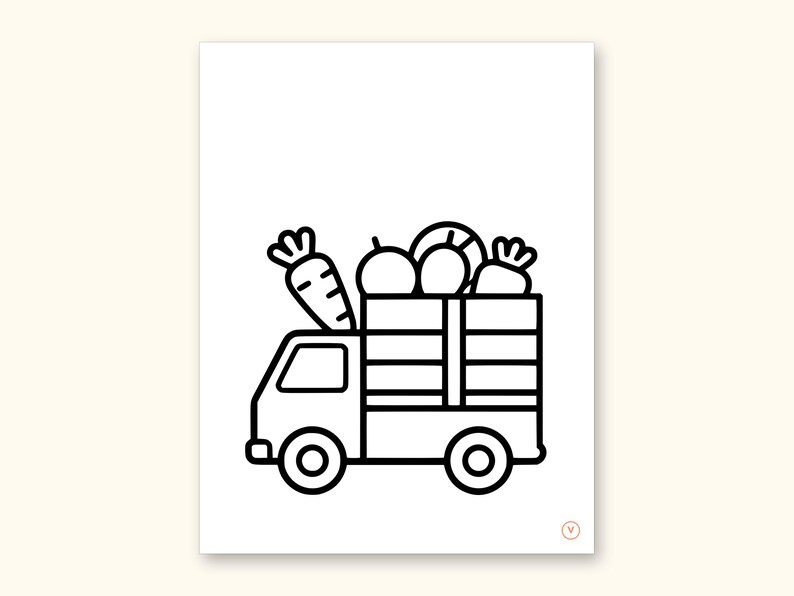 Truck Coloring Pages | ABC Letter Tracing for Kids Ages 2-4 (Digital PDF): sample page 46 of 55