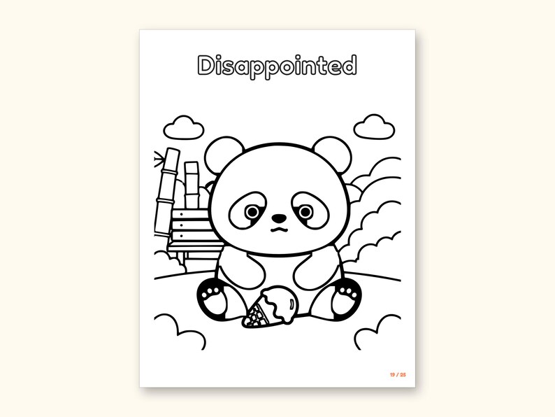 Animal Coloring Pages | 25 Feelings Pictures for Kids Ages 4-8 (Digital PDF): sample page 22 of 29