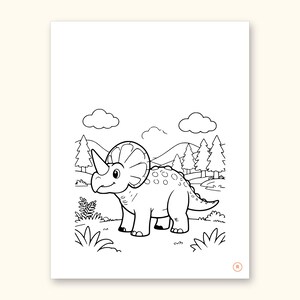 Dinosaur Coloring Pages | Detailed Scenes ABC Tracing for Ages 4-8 (Digital PDF): sample page 38 of 55
