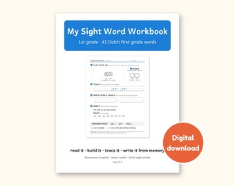 Sight Word Worksheets | 1st Grade Dolch Workbook for Ages 6-7 (Digital PDF)