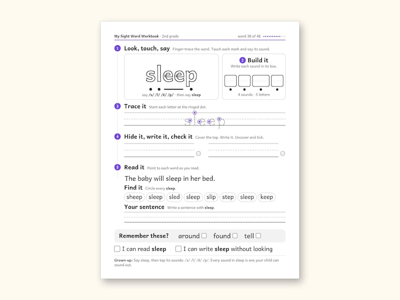 Sight Word Worksheets | 2nd Grade Dolch Workbook for Ages 7-8 (Digital PDF): sample page 50 of 62