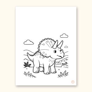 Dinosaur Coloring Pages | Detailed Scenes ABC Tracing for Ages 4-8 (Digital PDF): sample page 42 of 55