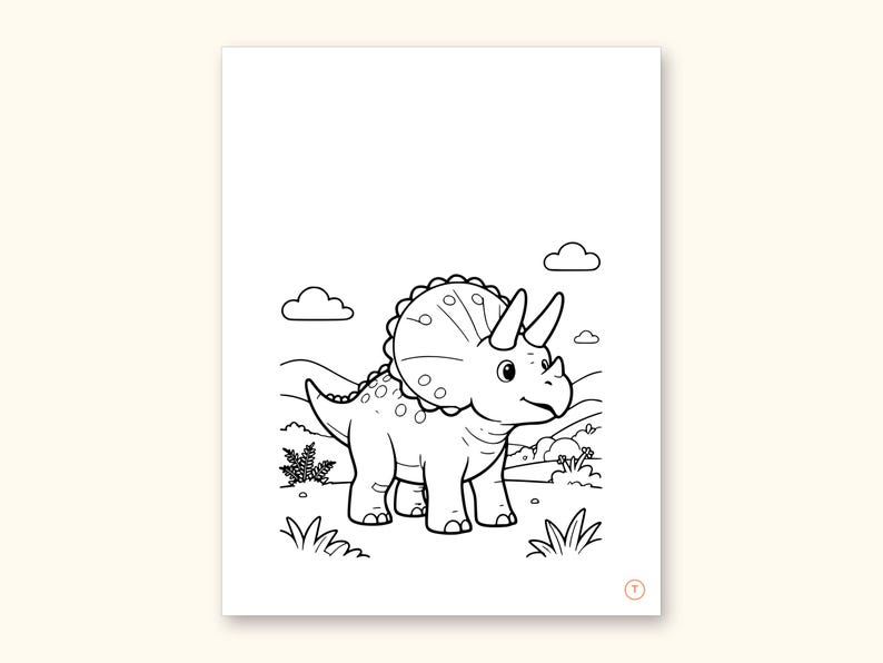 Dinosaur Coloring Pages | Detailed Scenes ABC Tracing for Ages 4-8 (Digital PDF): sample page 42 of 55