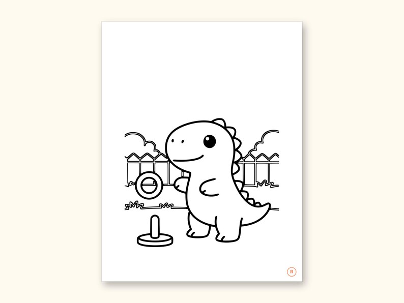 Dinosaur Party ABC Coloring Book | Letter Tracing for Toddlers (Digital PDF): sample page 38 of 55
