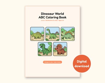 Dinosauriemålarbilder | Förhistoriska scener ABC-rester (digital PDF)