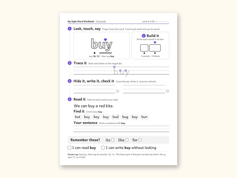 Sight Word Worksheets | 2nd Grade Dolch Workbook for Ages 7-8 (Digital PDF): sample page 10 of 62