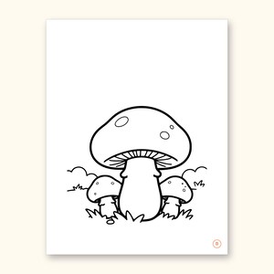 Mushroom Coloring Pages | ABC Letter Tracing for Kids Ages 2-5 (Digital PDF): sample page 6 of 55