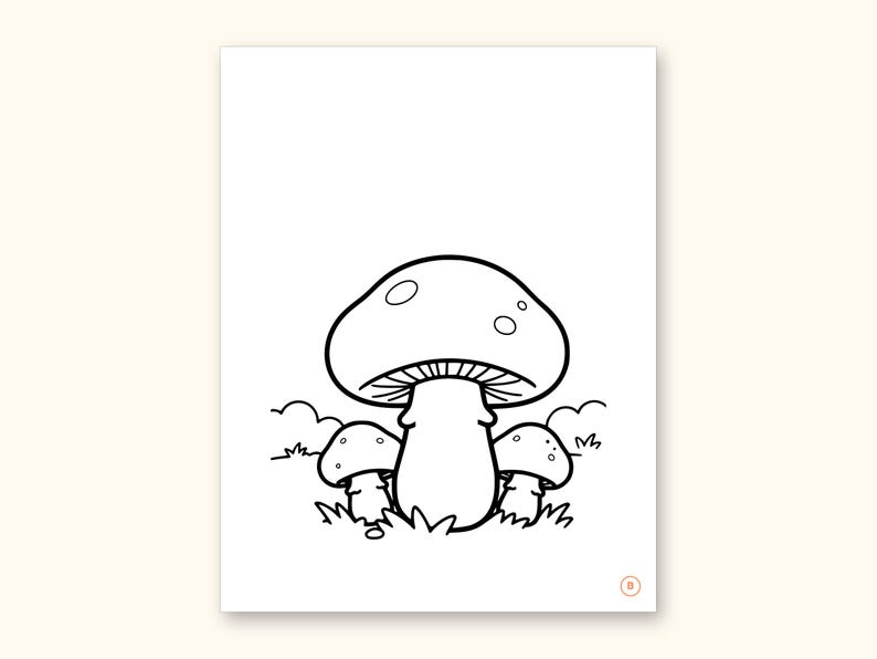 Mushroom Coloring Pages | ABC Letter Tracing for Kids Ages 2-5 (Digital PDF): sample page 6 of 55