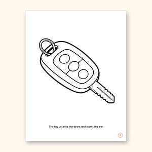 Car Coloring Pages | ABC Letter & Word Tracing for Kids Ages 4-8 (Digital PDF): sample page 24 of 55