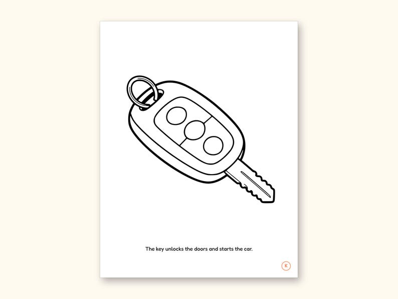 Car Coloring Pages | ABC Letter & Word Tracing for Kids Ages 4-8 (Digital PDF): sample page 24 of 55