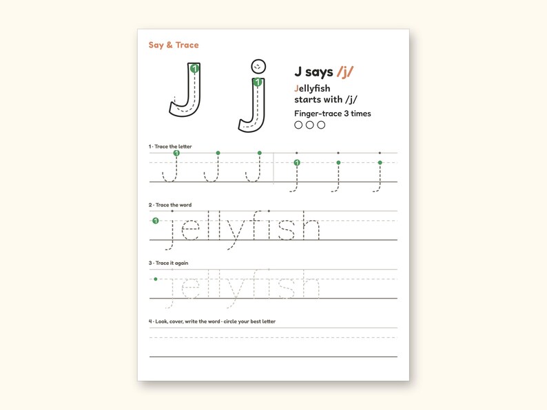 Animal Coloring Pages | ABC Letter Tracing for Kids Ages 5-6 (Digital PDF): sample page 25 of 64