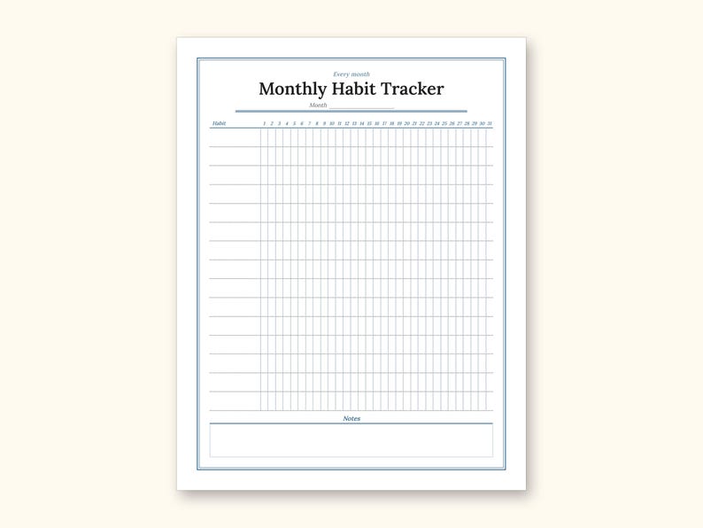 Habit Tracker | Undated Monthly and Weekly Grids for Home Use (Digital PDF): sample page 14 of 24