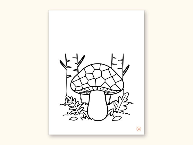Mushroom Coloring Pages | ABC Letter Tracing for Kids Ages 2-5 (Digital PDF): sample page 36 of 55