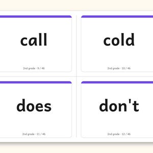 Sight Words | 2nd Grade Dolch Flashcards for Ages 7-8 (Digital PDF): sample page 11 of 30