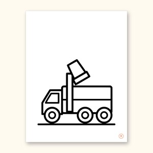 Truck Coloring Pages | ABC Letter Tracing for Kids Ages 2-4 (Digital PDF): sample page 38 of 55